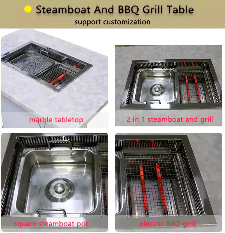 supplier customization steamboat grill restaurant table for sale