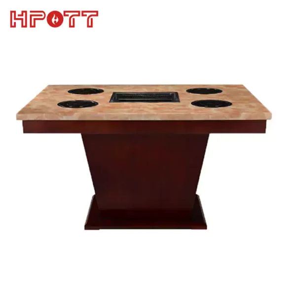 Korean hot pot and bbq grill table