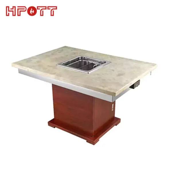 Rectangle hot pot table