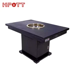 Hot pot table with Marble table top and stainless steel table stand