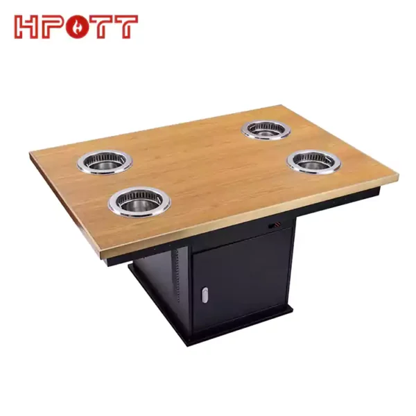 chinese hot pot table single mini hot pot dining wooden table