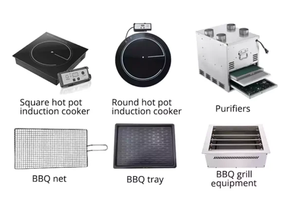popular built in induction cooker small hot pot table with grill