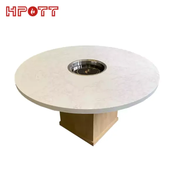 Round marble hot pot table