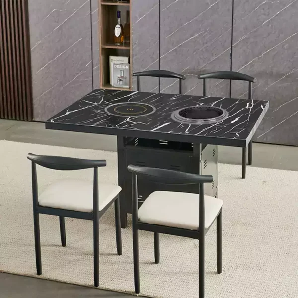 Korean BBQ grill and hot pot table