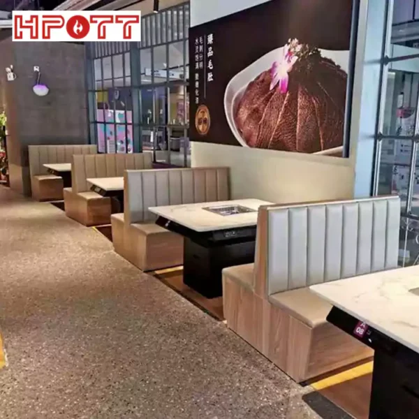 electric hot pot table for restaurant built in square hot pot