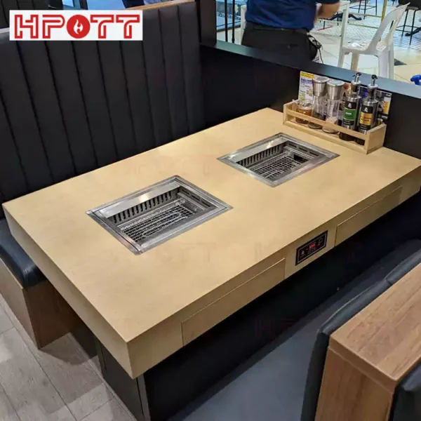 4 Person Smokeless Commercial Korean BBQ Grill Table – HPOTT