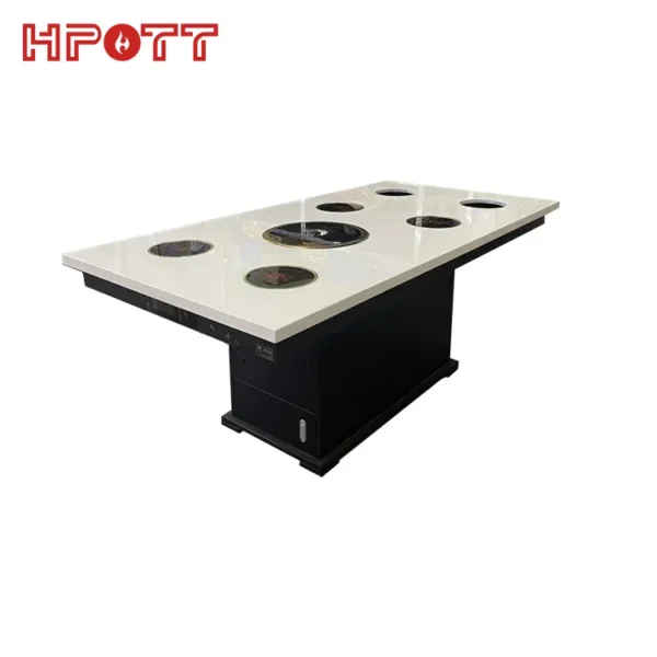 korean bbq shabu shabu table chinese hot pot table with induction cooker