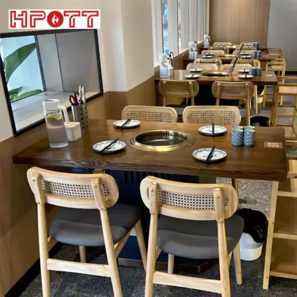 hpott commercial restaurant electric korean bbq grill table