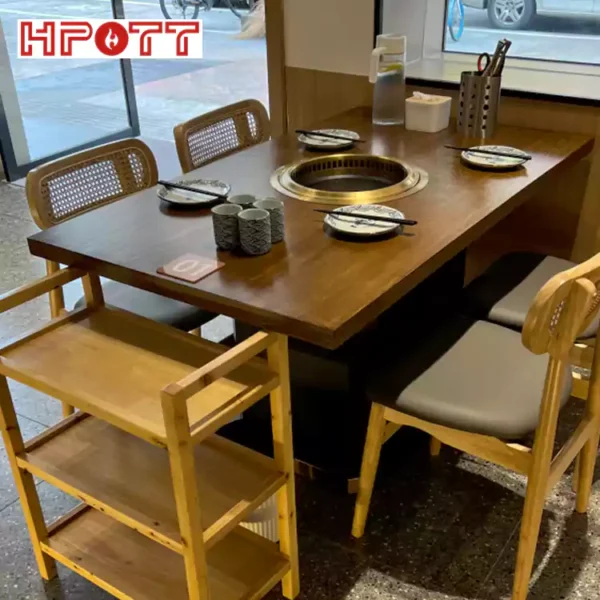 hpott commercial restaurant electric korean bbq grill table