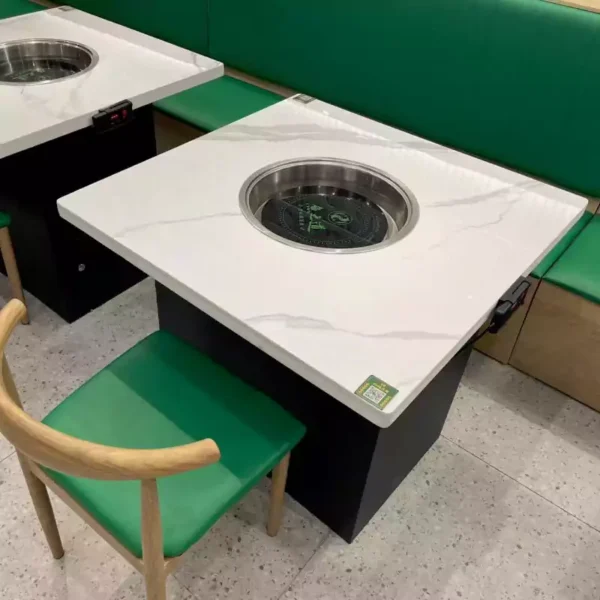 support custom artificial marble tabletop electric hotpot table