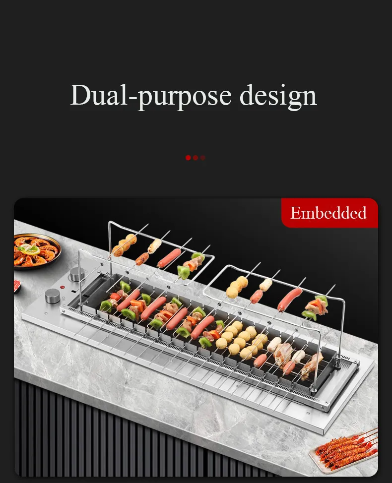 Barbecue rotatif automatique pour restaurant commercial, barbecue rotatif à 360 degrés en acier inoxydable