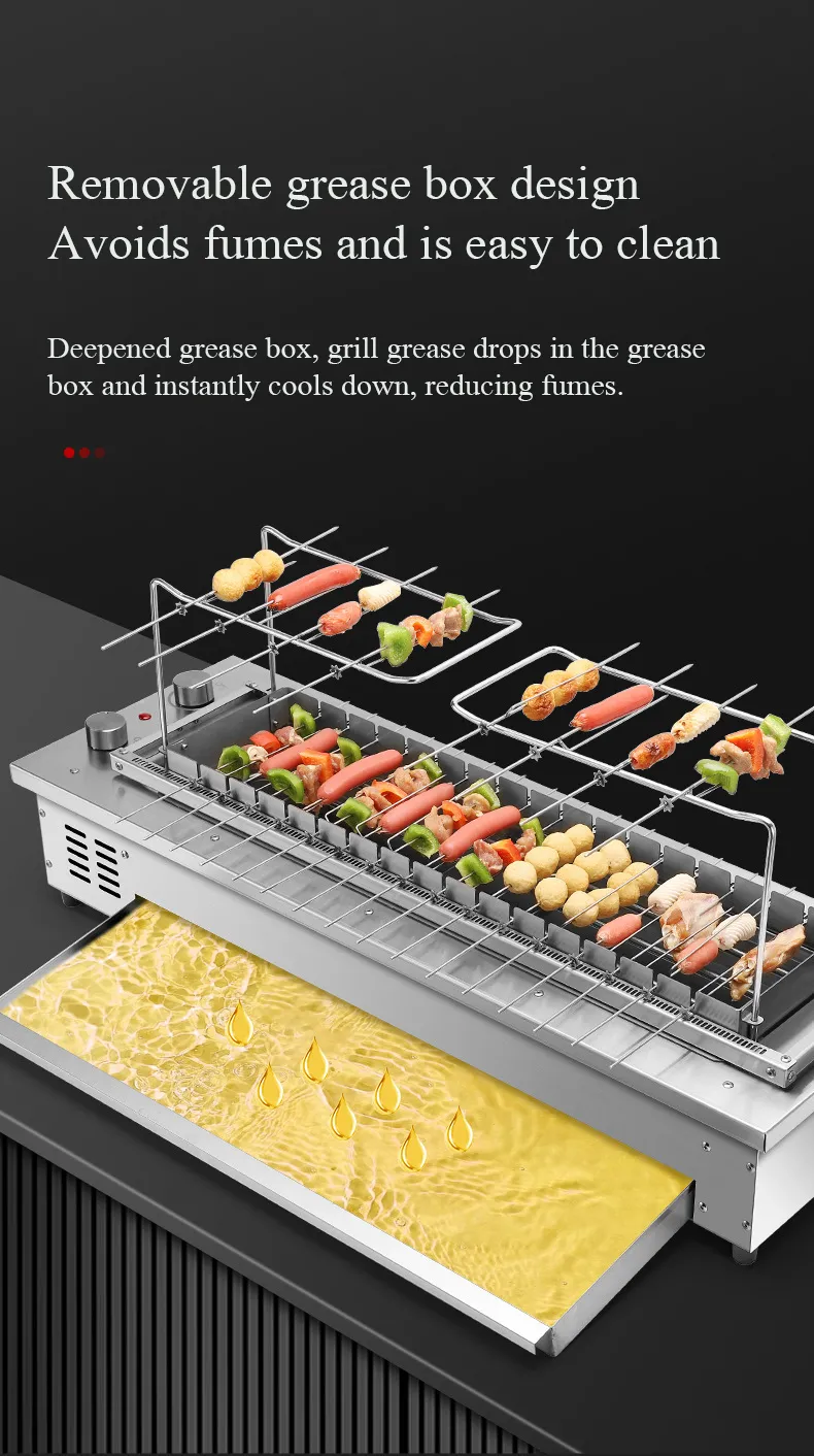 Barbecue rotatif automatique pour restaurant commercial, barbecue rotatif à 360 degrés en acier inoxydable