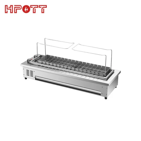 Barbecue rotatif automatique pour restaurant commercial, barbecue rotatif à 360 degrés en acier inoxydable