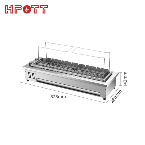 Barbecue rotatif automatique pour restaurant commercial, barbecue rotatif à 360 degrés en acier inoxydable