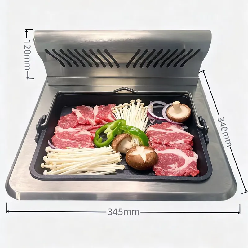 wholesale 2 in 1 electric smokeless single bbq grill and shabu shabu